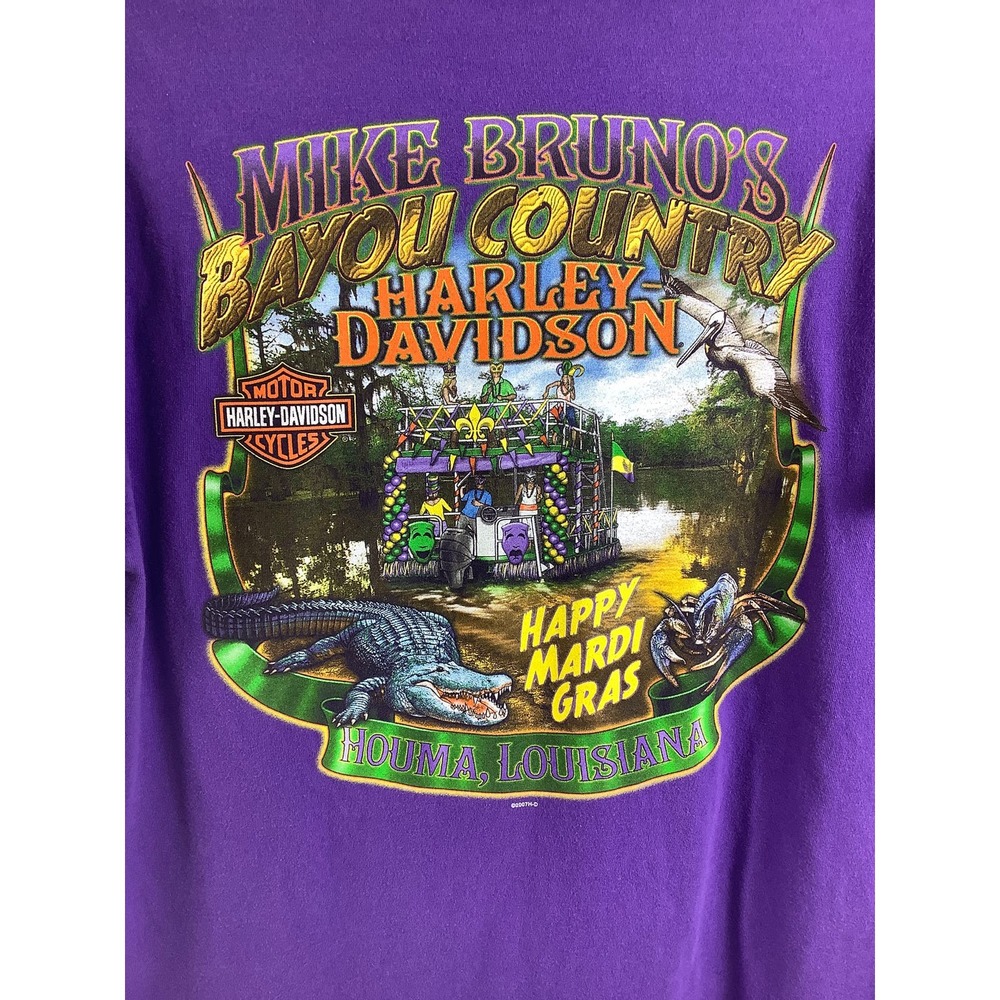 Harley Davidson Mardi Gras Bayou Country 2007 SL T-Shirt women SZ M - Picture 5 of 12
